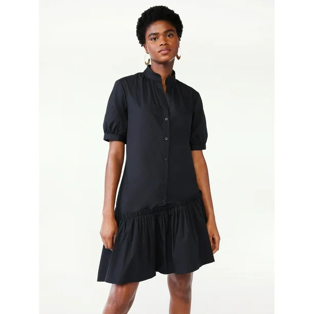 Scoop Women's Asymmetrical Shirt Dress | Walmart (US)