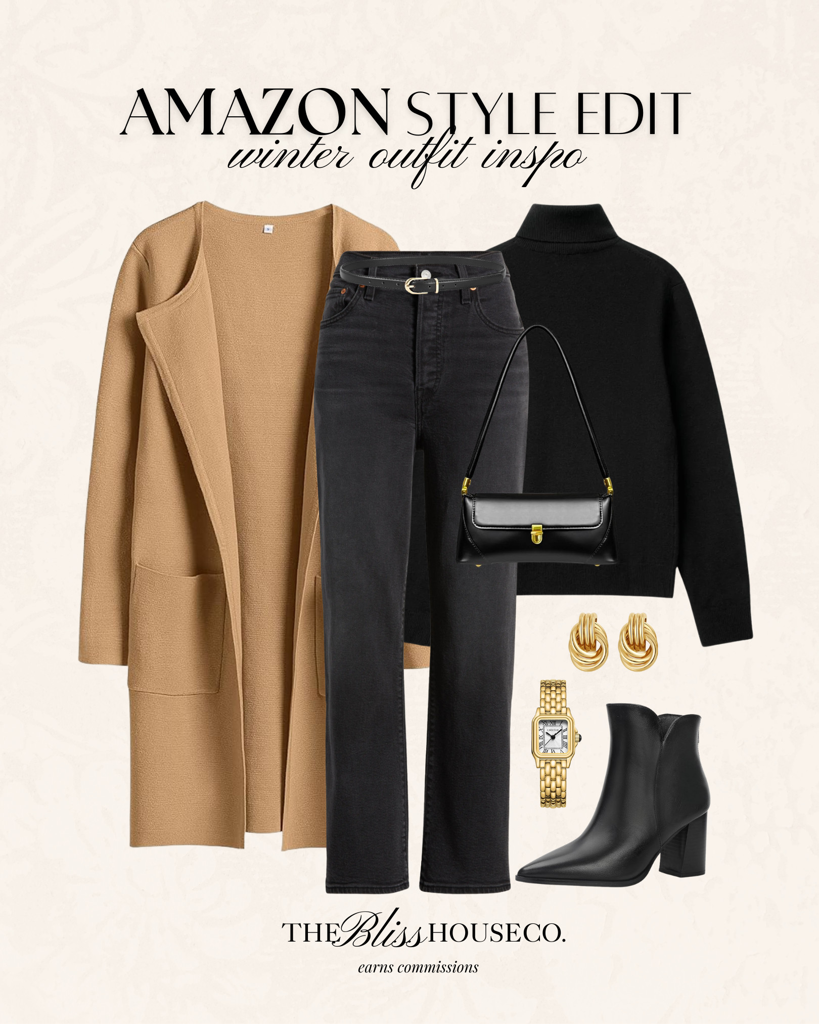 Amazon outfit inspo! Fall/winter style, long cardigan coat, simple style, elevated look, sale alert, accessories, dinner outfit, date night, fall fashion, winter fashion, cold weather styled look. 

 #LTKCyberWeek #LTKootd #LTKFindsUnder50