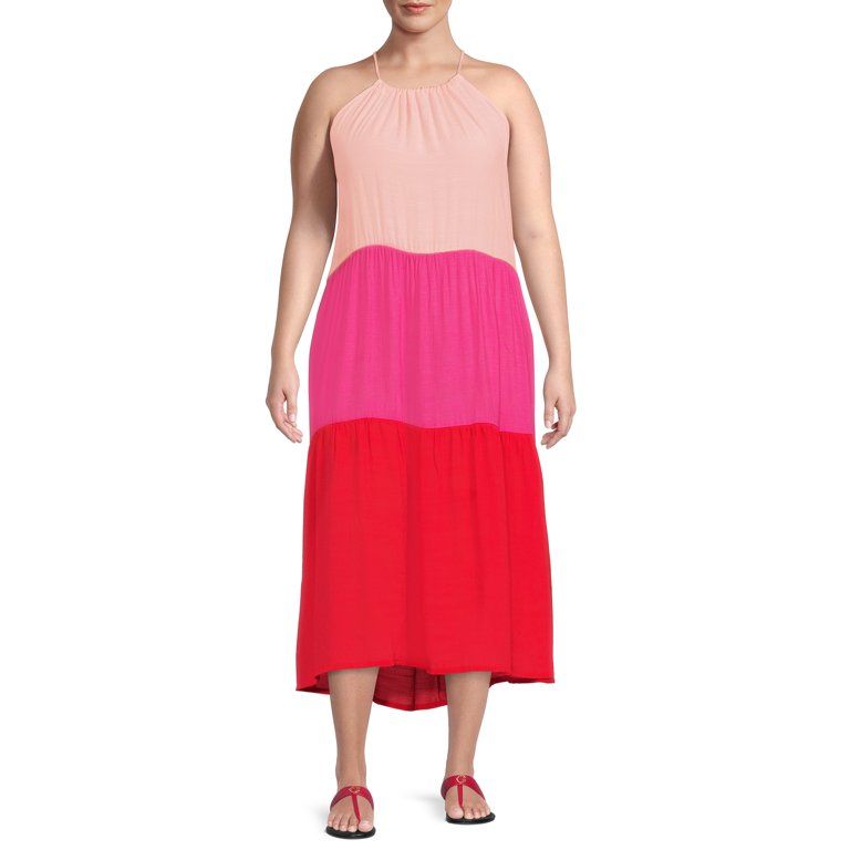 Time and Tru Women's and Women's Tiered Maxi Dress Cover-Up | Walmart (US)