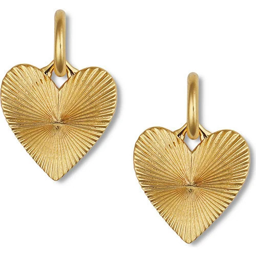 HART | Ribbed Heart of (Gold Huggies, Size 2"") | Maisonette | Maisonette