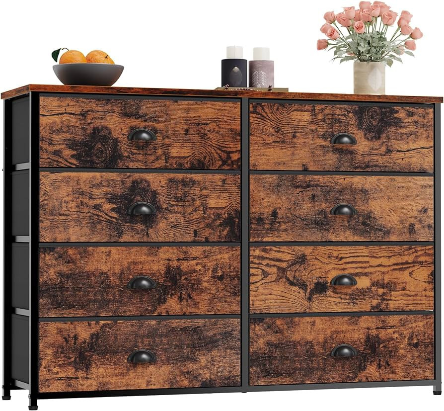 Furnulem 8 Drawer Dresser Wide 40'' Long, Storage Chest of Drawer for 50'' TV Stand, Closet, Bedr... | Amazon (US)
