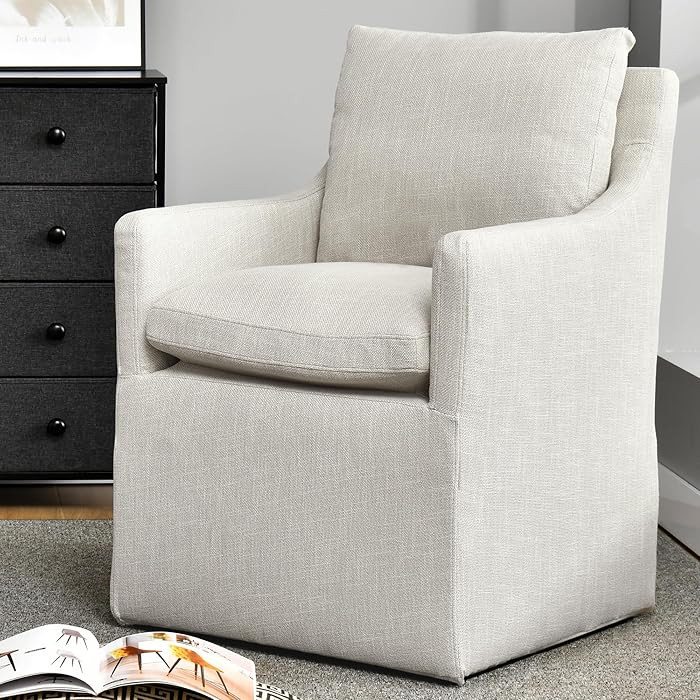 DUHOME Upholstered Dining Chair,Linen Accent Chair for Living Room,Single Sofa with 4 Casters,Uph... | Amazon (US)