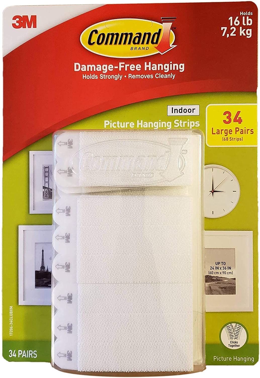 Command Indoor Picture Hanging Strips 34 Large Pairs 68 Strips | Amazon (US)