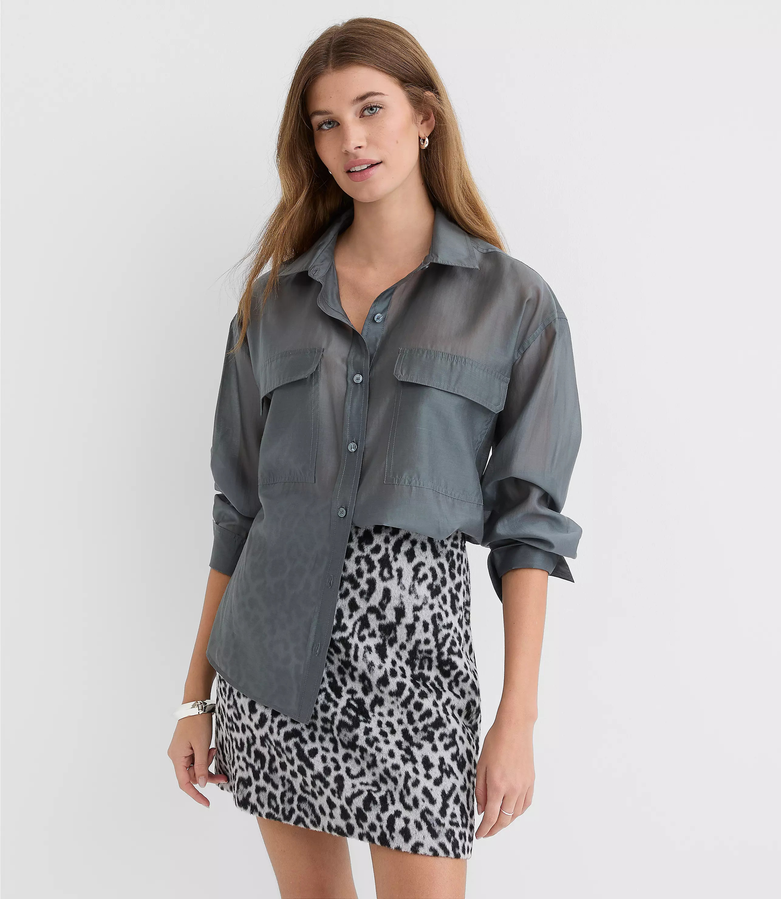 Sheer Utility Everyday Shirt | LOFT