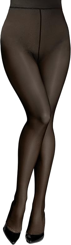 Women Sheer Warm Pantyhose Fake Translucent Fleece Winter Tights | Amazon (US)