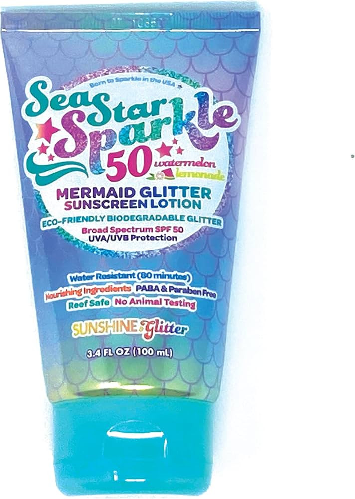 Sea Star Sparkle Mermaid SPF 50 Biodegradable Glitter Sunscreen | Amazon (US)