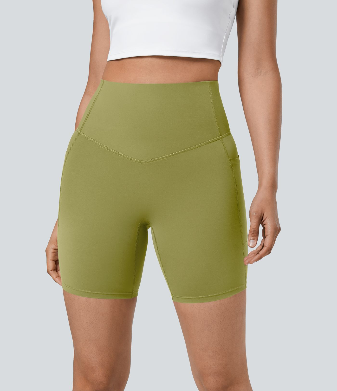 Women’s Halara UltraSculpt™ High Waisted Tummy Control Pocket Shaping Training Biker Shorts 7... | HALARA