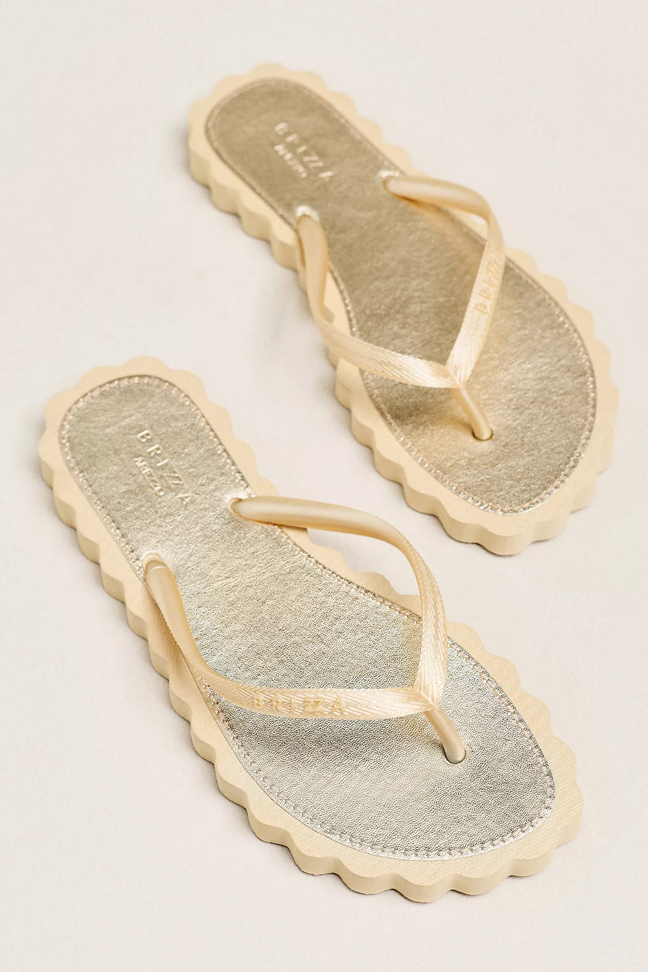 Brizza Arezzo Scalloped Flip-Flop Sandals | Anthropologie (US)