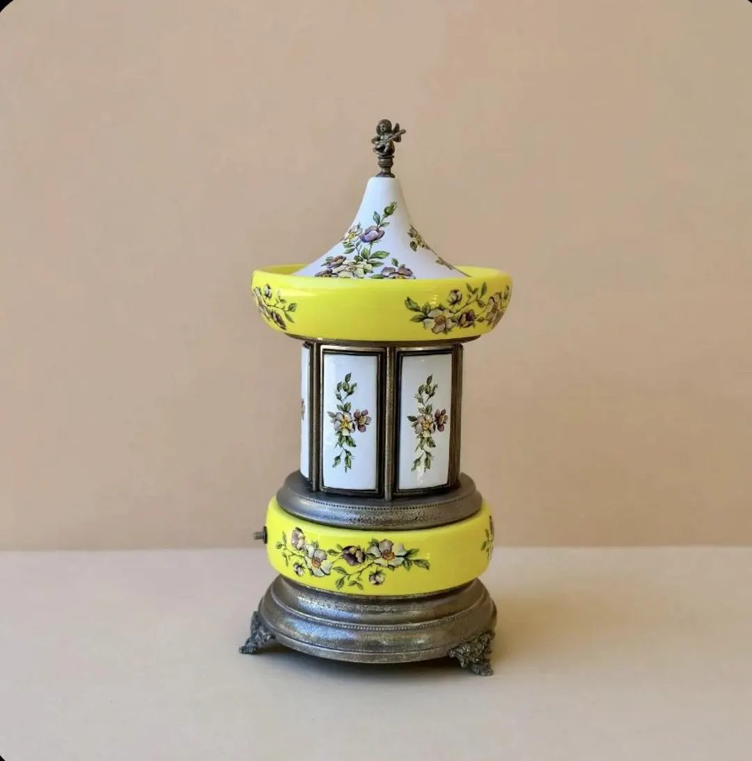 Reuge Musical Carousel Vintage Italian Porcelain Cigarette Dispenser. - Etsy Canada | Etsy (Global)