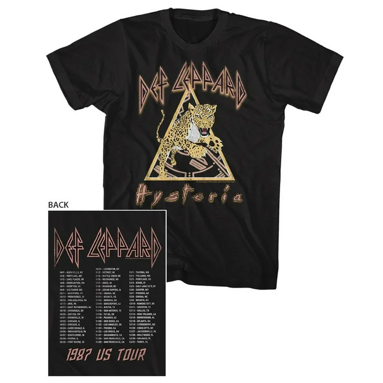 Def Leppard Hysteria US Tour 1987 Black Men’s T Shirt | Walmart (US)