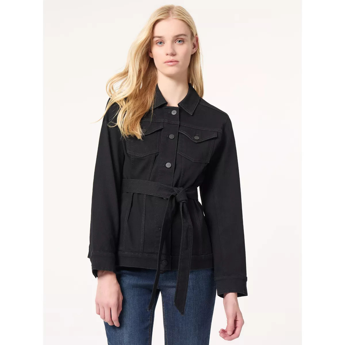 Jones New York Denim Belted Button-Front Jacket | Target