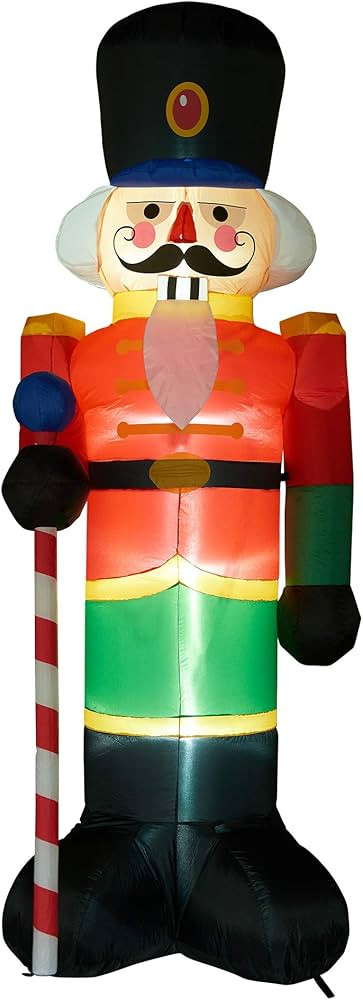 Fraser Hill Farm 10-Ft. Tall Pre-Lit Christmas Inflatable | Traditional Nutcracker with Lights an... | Amazon (US)