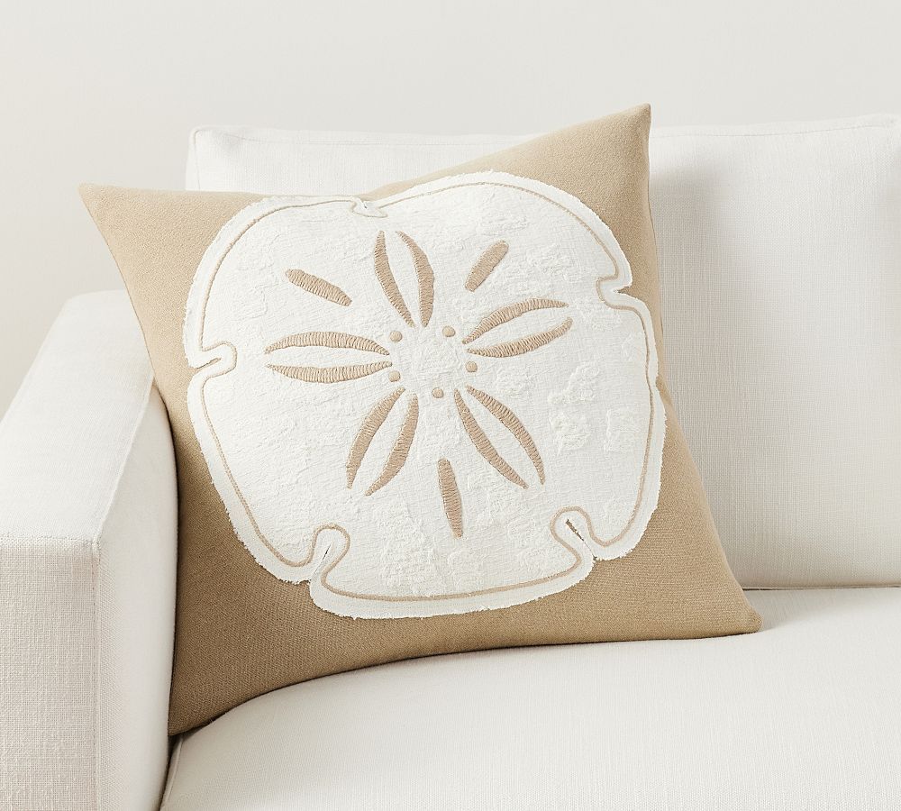 Sand Dollar Applique Pillow | Pottery Barn (US)