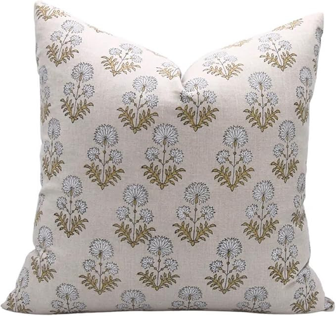 Block Art Print Pure Linen 24"X24" Throw Vintage Pillowcase Cushion Cover for Sofa Couch, Bed, Sp... | Amazon (US)