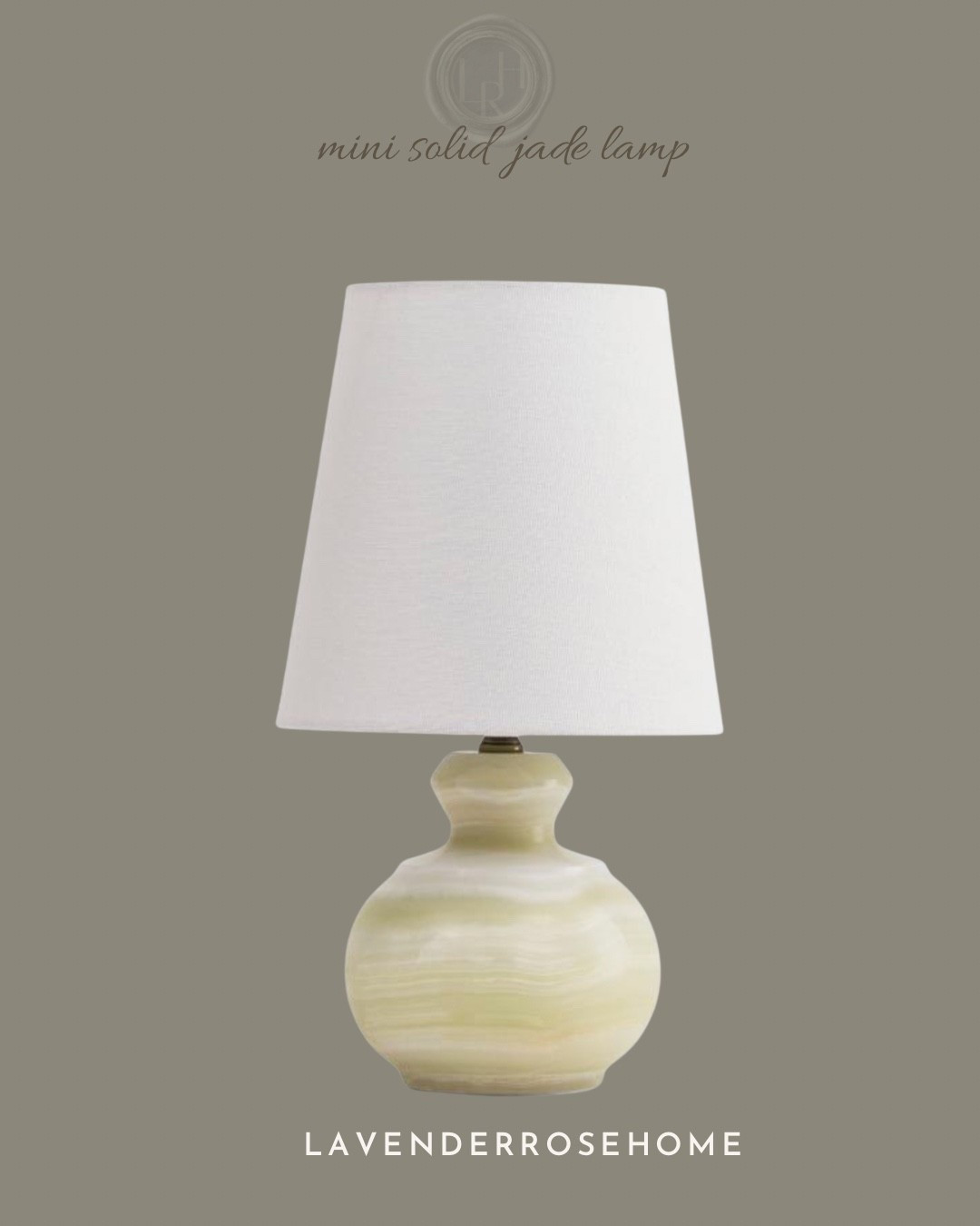 A mini solid jade lamp is such a beautiful way to add a little color, warmth, and character to smaller spaces. 🤍 I love it on a kitchen counter or coffee station, bathroom vanity, writing desk, or dressing table. The perfect small table lamp for adding a classic, collected touch wherever you have a little extra space.

Mini Lamp. Stone. Classic Decor. Timeless. LavenderRoseHome

#LTKHome