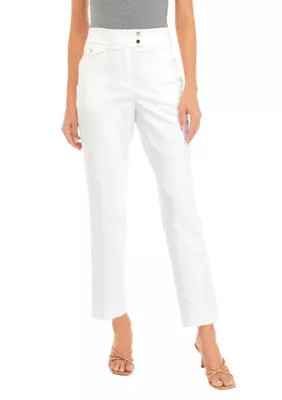 Anne Klein Women's Petite Fly Front Single Coin Pocket Slim Ankle Pants | Belk