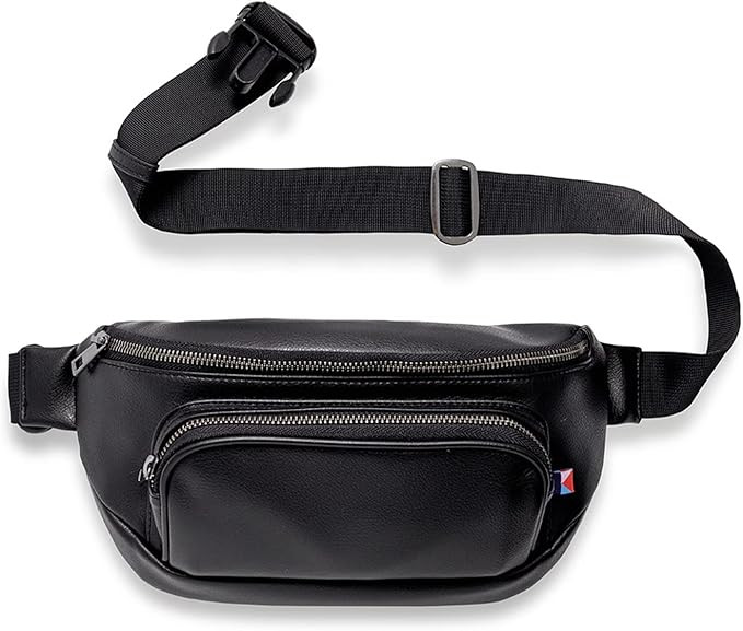 Kibou Vegan Premium Leather Fanny Pack Diaper Bag: Detachable Compact Changing Pad & Baby Wipes S... | Amazon (US)