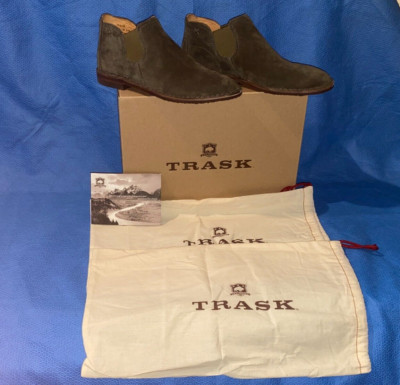 Woman's Trask Allison Forest Green Italian Suede Ankle Boots Shoe Size 7M | eBay US