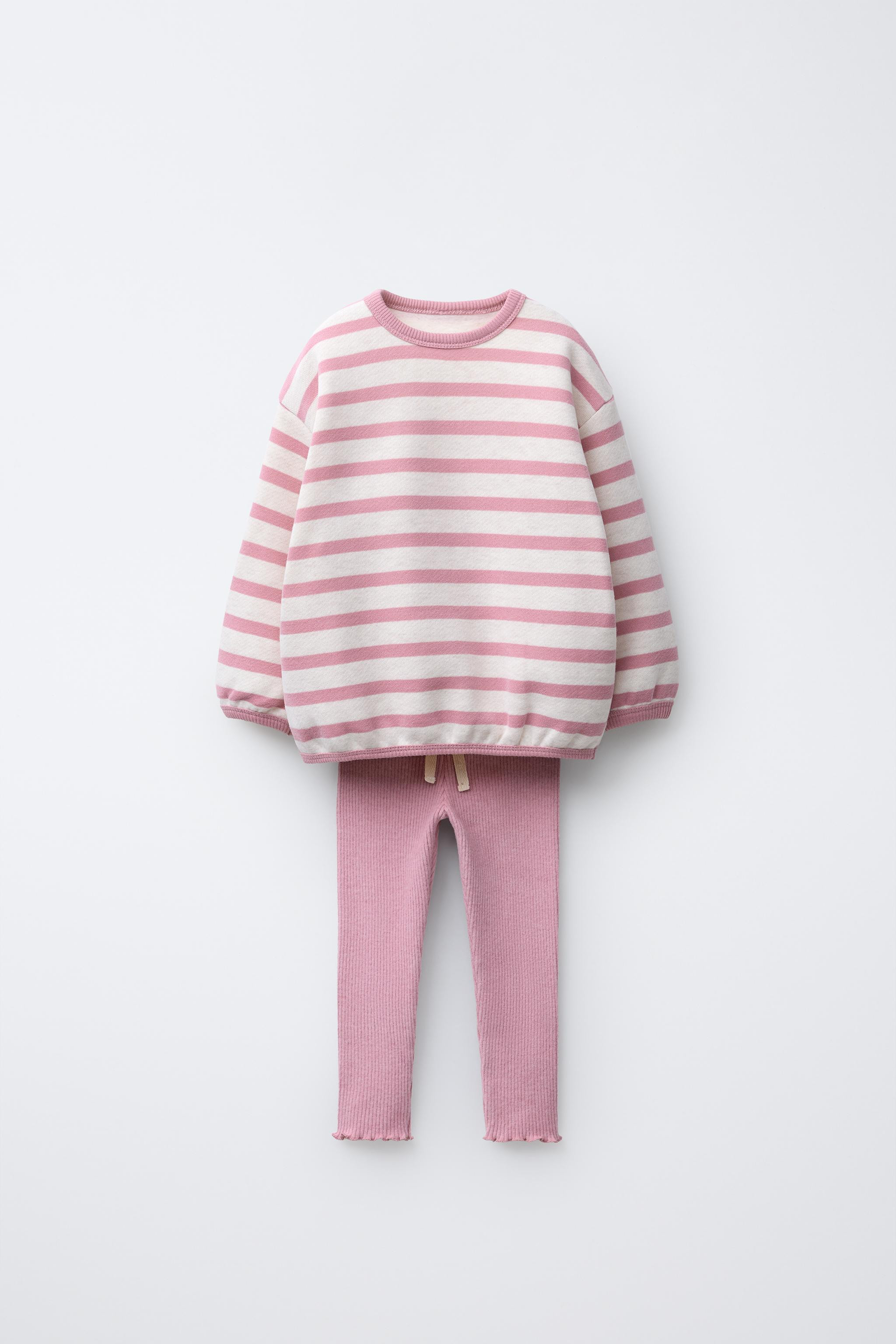 STRIPED SWEATSHIRT AND SOFT TOUCH LEGGING SET | Zara US