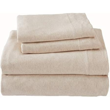 Amazon Basics Cotton Jersey Bed Sheet Set - King, Oatmeal | Amazon (US)