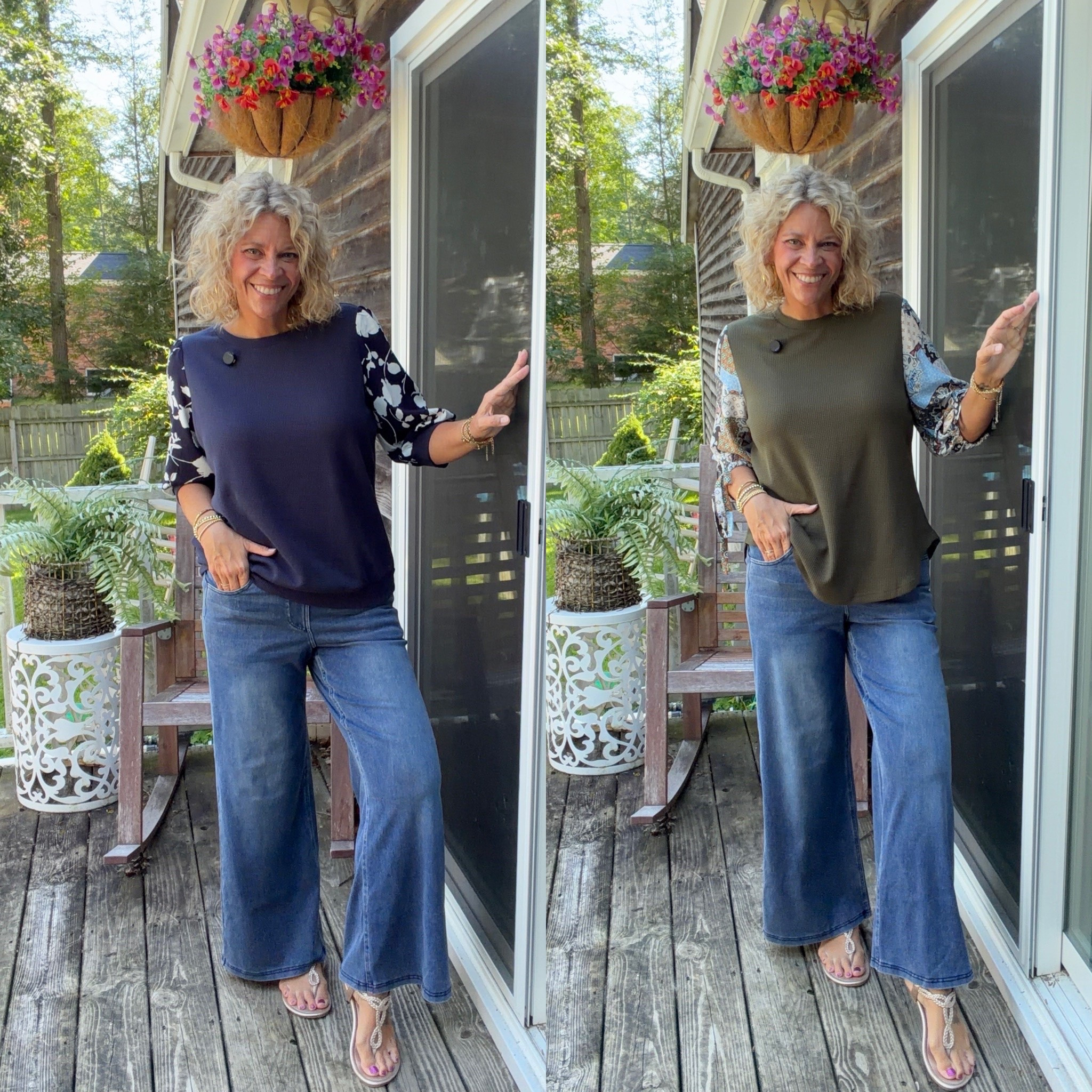 Early autumn waffle knit tops size 12; sweatpants like drapey jeans size 12

#LTKOver40 #LTKMidsize #LTKSeasonal