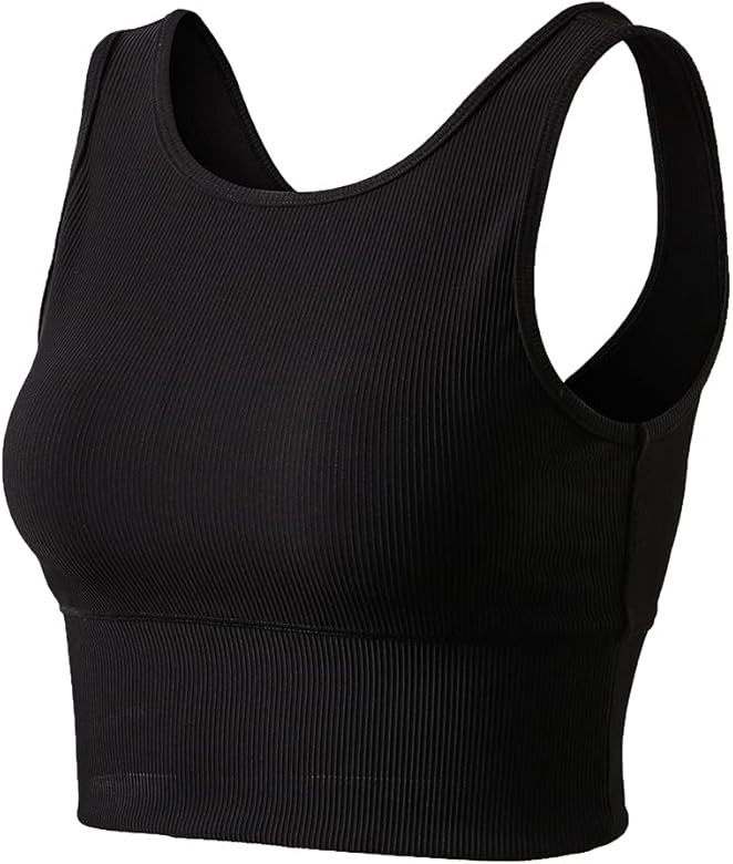 Workout Crop Tank Tops for Women Solid Comfort Sleeveless Shirts for Casual Sports Fitness Yoga R... | Amazon (US)