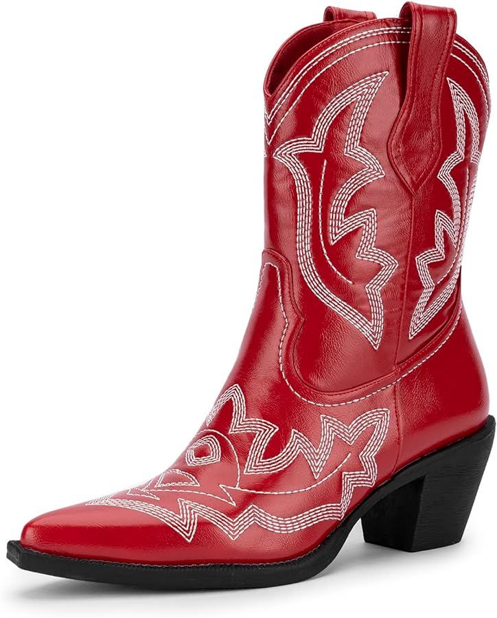 Pasuot Cowboy Boots for Women - Western Cowgirl Boots, Ankle Boots Short Booties for Ladies, Clas... | Amazon (US)