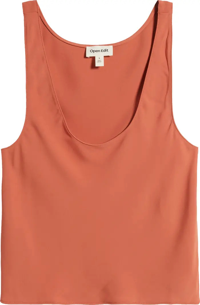 Scoop Neck Woven Tank | Nordstrom