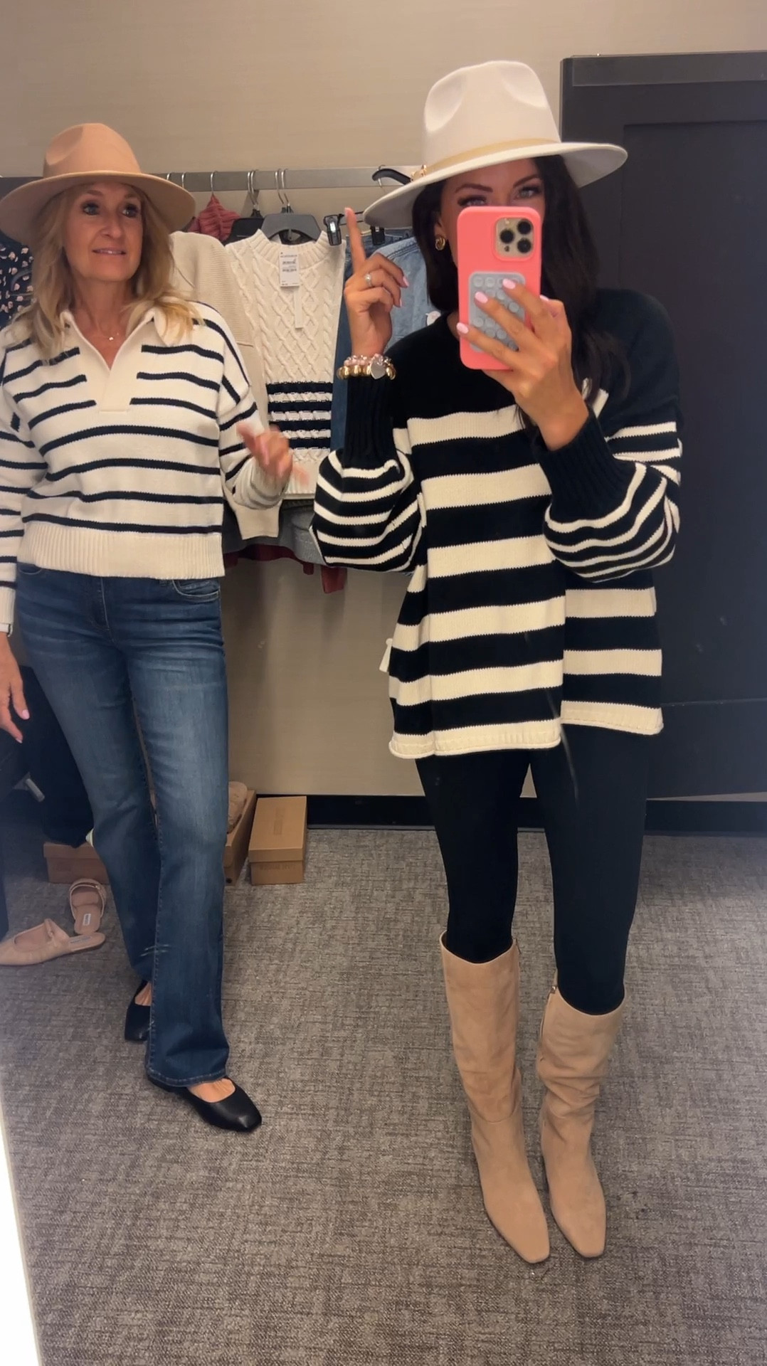 Small in Mimi’s sweater
Medium in Kayla’s sweater
Jeans run tts


#LTKSummerSales #LTKxNSale #LTKSaleAlert