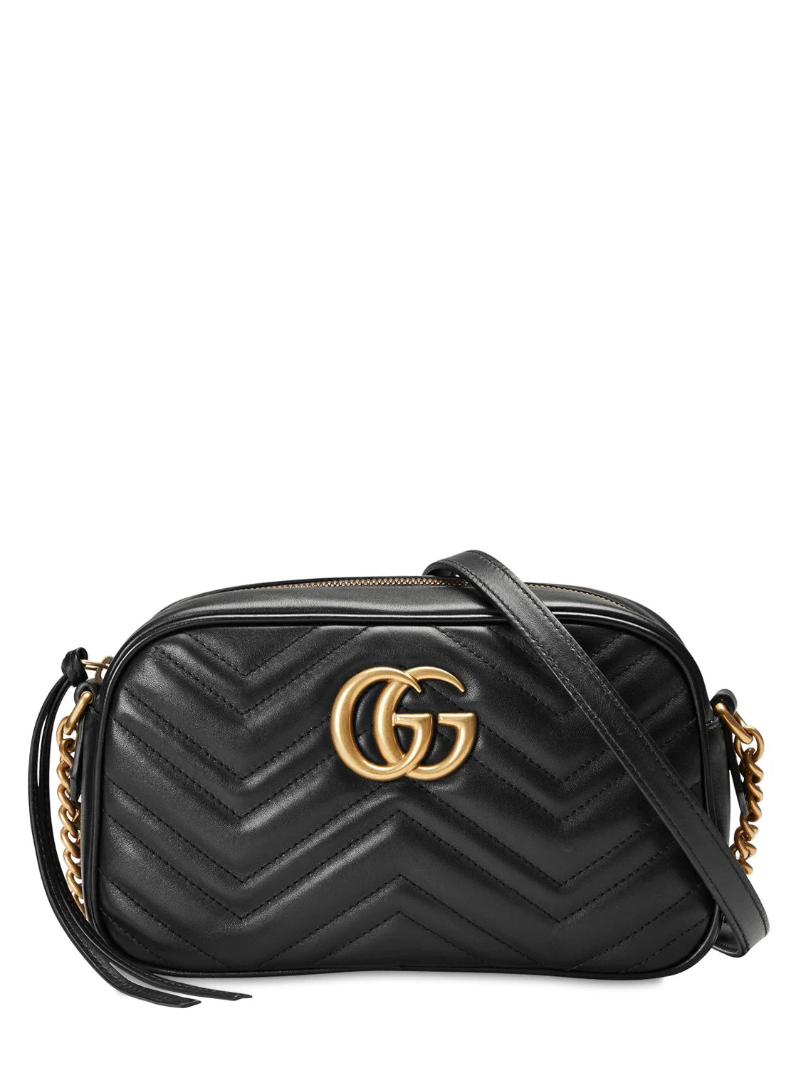 Gg Marmont Leather Camera Bag | Luisaviaroma