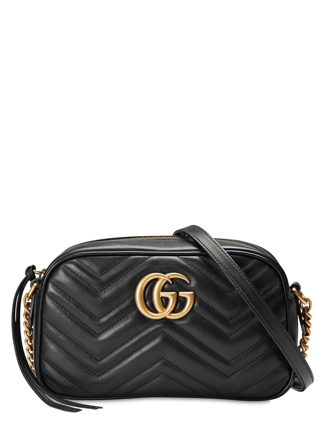 Gucci - Gg marmont leather camera bag - Black | Luisaviaroma | Luisaviaroma