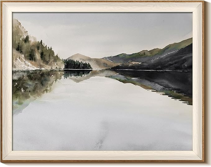 InSimSea Framed Canvas Wall Art Mountain Reflection Decor Vintage Nature Wilderness Art Decorativ... | Amazon (US)