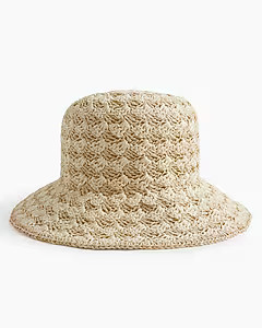 Patterned woven straw bucket hat | J.Crew Factory