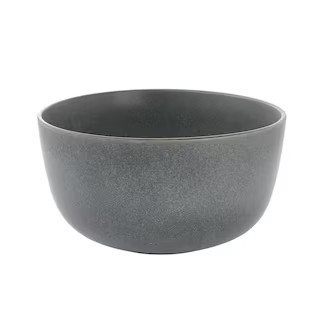 OUR TABLE Landon 9.2 in. 112 fl. oz. Truffle Gray Stoneware Round High Serving Bowl 985119922M - ... | The Home Depot