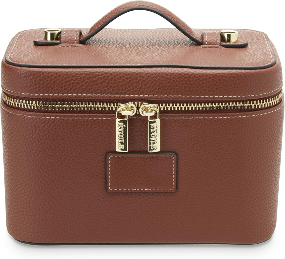 ETOILE - Mini Vanity Case Ginger Brown - Stylish Travel Makeup Bag Organizer With Removable Divid... | Amazon (US)