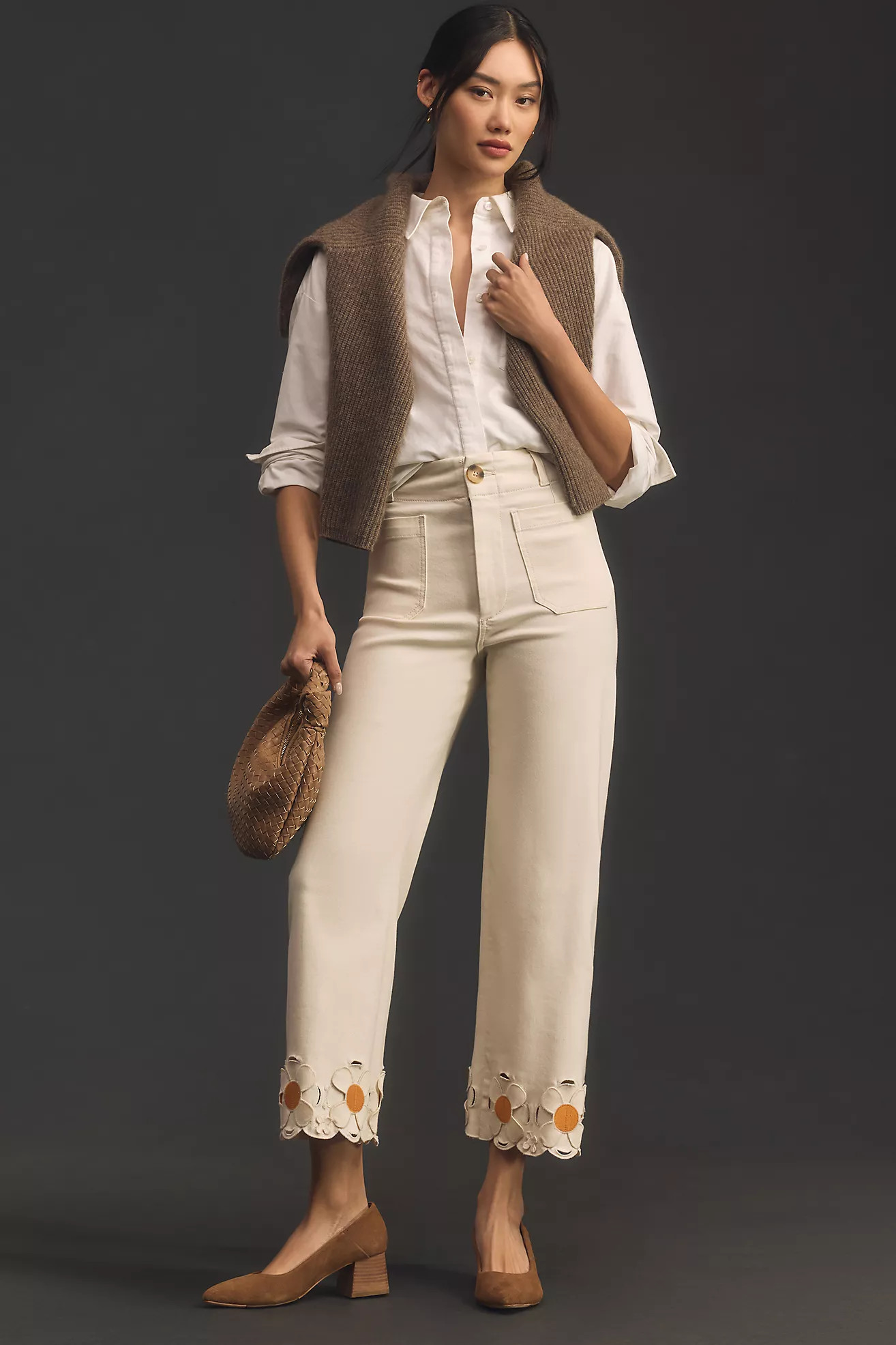 The Colette Denim Cropped Wide-Leg Jeans by Maeve | Anthropologie (US)