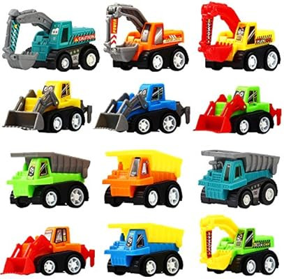 Pull Back Car, 12 Pcs Mini Truck Toy Kit Set, Play Construction Engineering Vehicle Educational P... | Amazon (US)