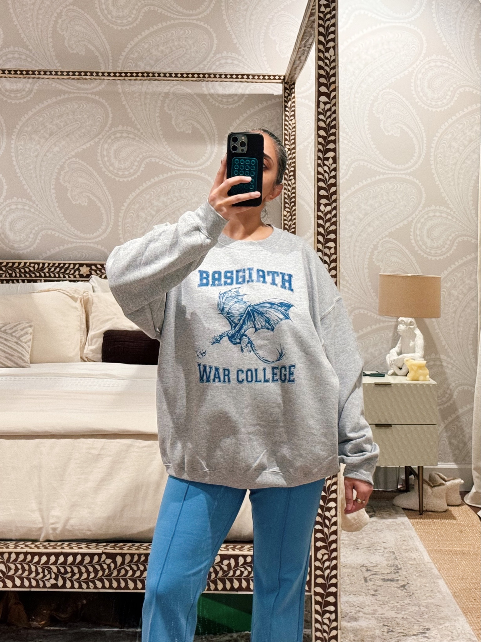 My WFH uniform - an oversized sweatshirt (I took an XL) and kick flare leggings that match perfectly (and are on SUPER sale!)

#LTKSeasonal #LTKmidsize