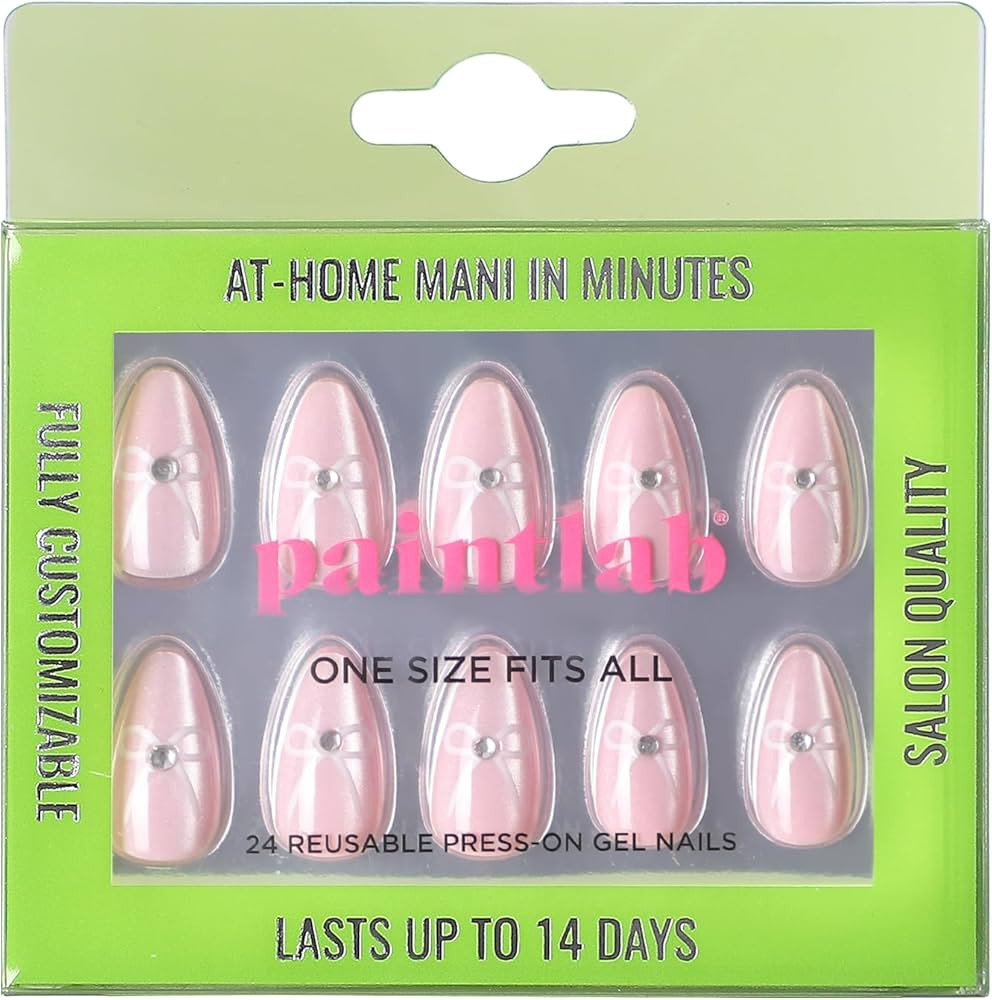 PaintLab Press On Nails, 24 Piece Fake Nails Kit Plus Nail Glue, Nail File, Prep Pad and Cuticle ... | Amazon (US)