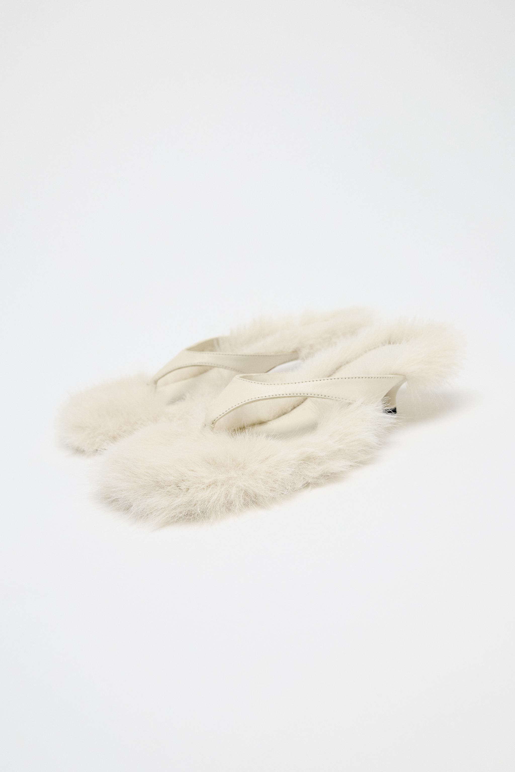 LIMITED EDITION FAUX FUR LEATHER HEELED SANDALS | Zara US