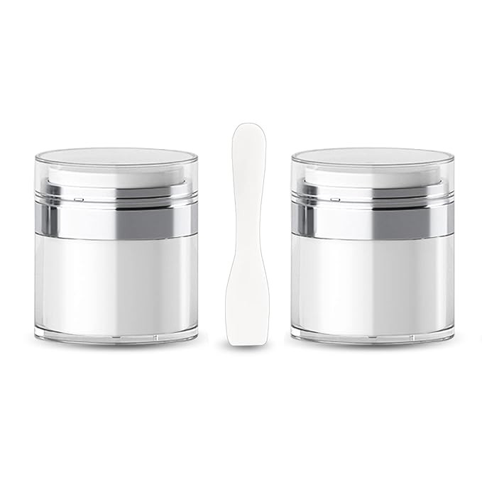 Cream Jar Vacuum Bottle with Cosmetic Spatula,TSA Approved Travel Bottles-Refillable Travel Size ... | Amazon (US)