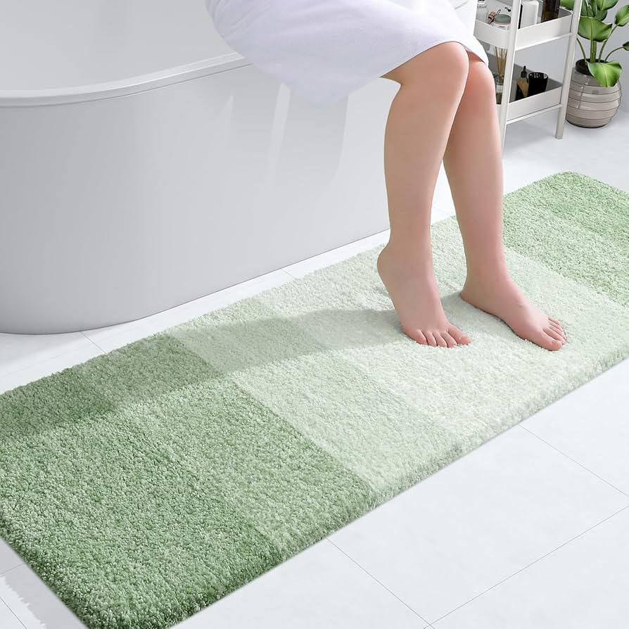 OLANLY Bathroom Runner Rugs 59x20, Extra Soft Absorbent Microfiber Bath Rugs, Rubber Backing, Qui... | Amazon (US)