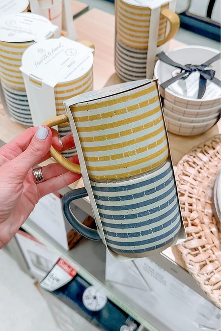 2pk 13oz Stoneware Clipped Stripe Mug Set Gold/Blue/Cream - Hearth & Hand
Target mug set, Gift idea, coffee mugs 

#LTKstyletip #LTKFind #LTKGiftGuide