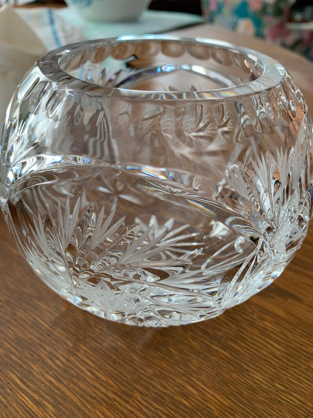 24% Lead Crystal Hand Cut Globe Bowl. Traditional Starburst Rose Design. Polish. - Etsy | Etsy (US)