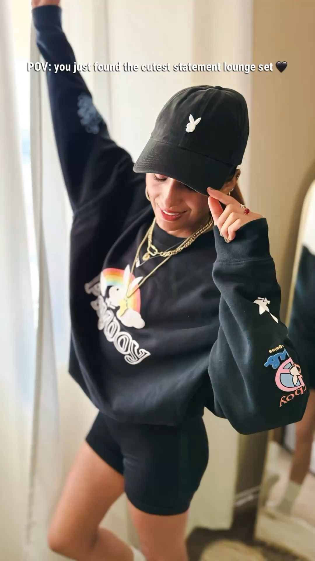 Your new favorite off-duty look 🖤 
Obsessed with my current Playboy favs 🖤 From the iconic sweatshirt to the 1953 sweatshorts, the cutest hats, and this velour set… every piece is such a statement. Effortless, comfy, and cool-girl approved—perfect for lounging, errands, or elevating your casual style. These are the pieces you’ll keep reaching for ✨ #LTKStyle #LTKFinds


playboy clothing women, playboy sweatshirt outfit, 1953 sweatshorts, playboy velour set, matching velour tracksuit women, casual streetwear outfit women, comfy loungewear set, trendy athleisure outfits, statement casual pieces, oversized sweatshirt outfit, cute lounge sets women, everyday casual outfits, spring lounge outfits, cool girl style outfits, hat outfit styling

#LTKootd #LTKmomlife #LTKOver40