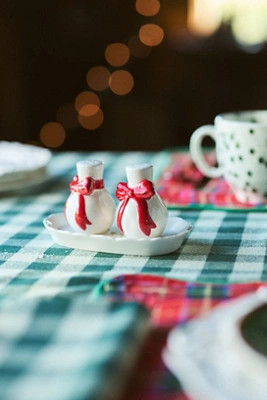 Benedita Stoneware Bow Salt & Pepper Shakers | Anthropologie (US)