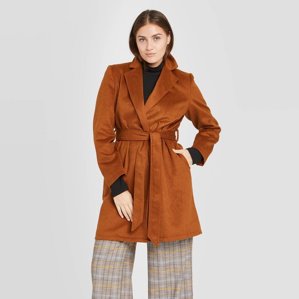 Women's Overcoat - A New Day Antique Wood XXL | Target