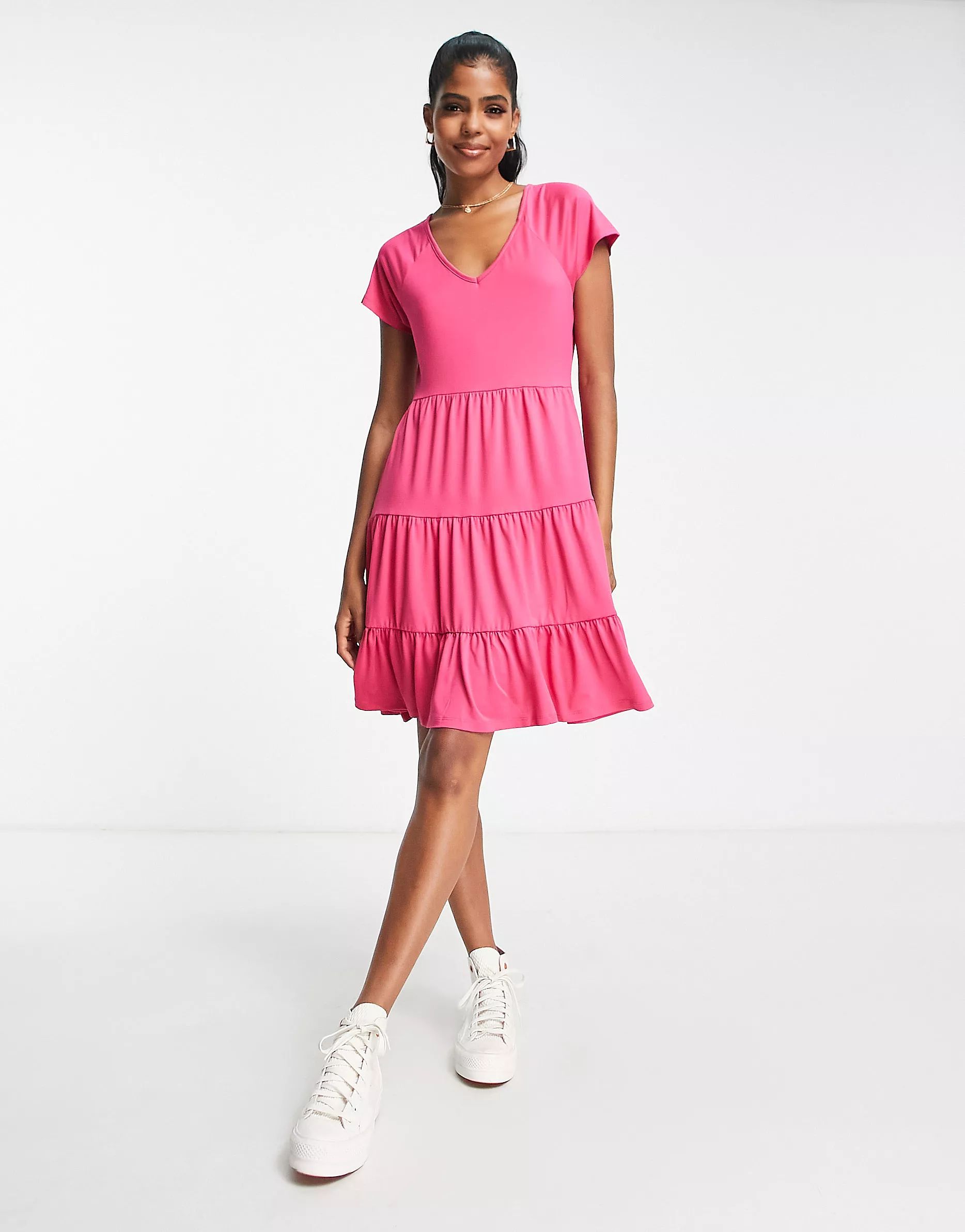 Pieces calisa mini a line šaty v ružovej farbe | ASOS (Global)