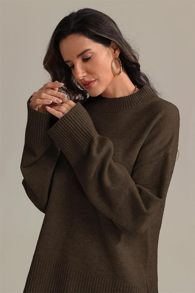 ATHMILE Sweaters for Women 2025 Fall Fashion Outfits Long Sleeve Loose Casual Crewneck Ribbed Kni... | Amazon (US)