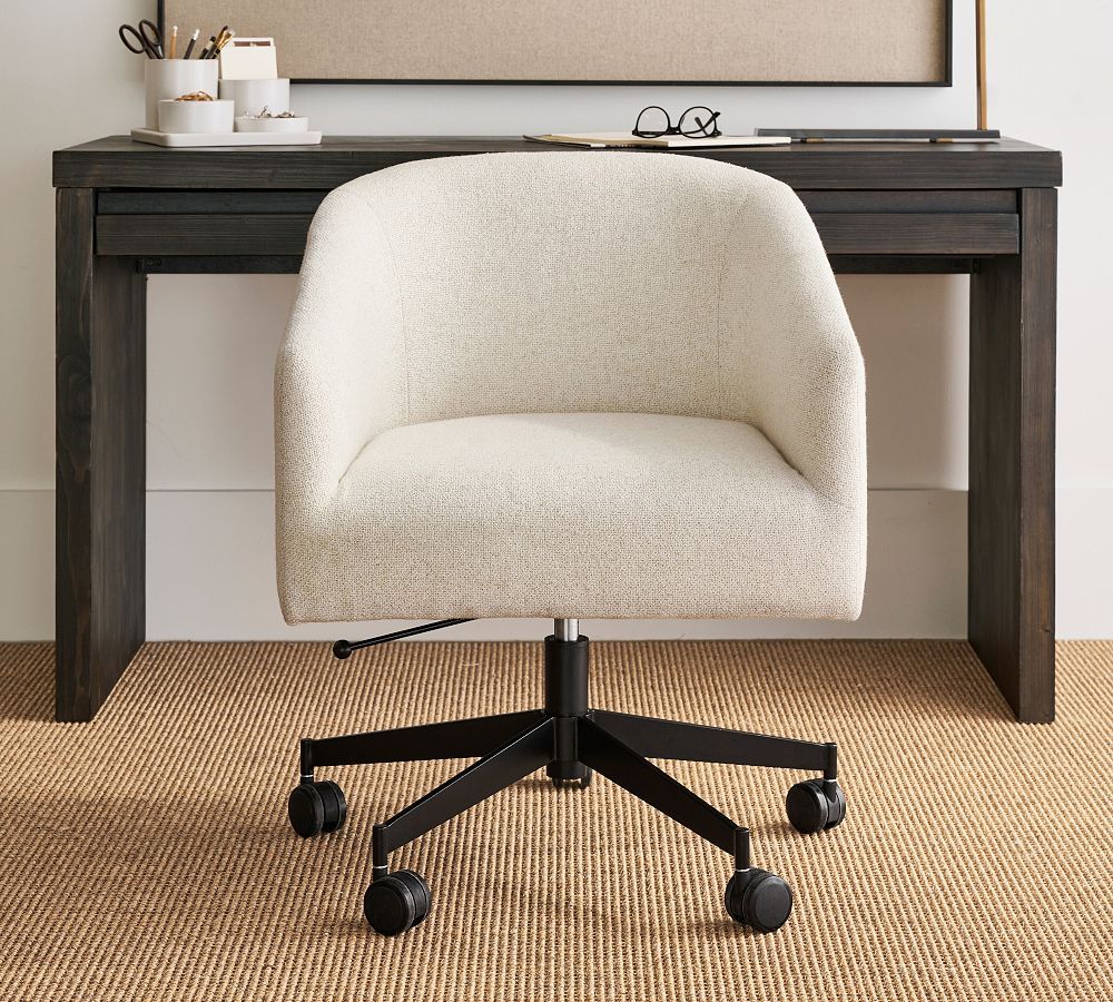 Baldwin Upholstered Swivel Desk Chair | Pottery Barn (US)